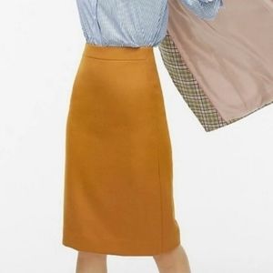 J.CREW No. 2 Pencil Skirt Double-serge Wool, Mustard
